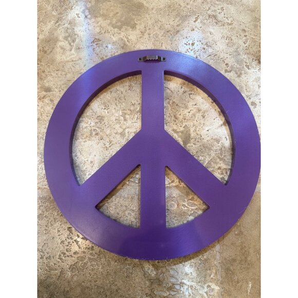 Purple Peace Sign Wooden Wall Art 12 x 12 - Picture 3 of 4